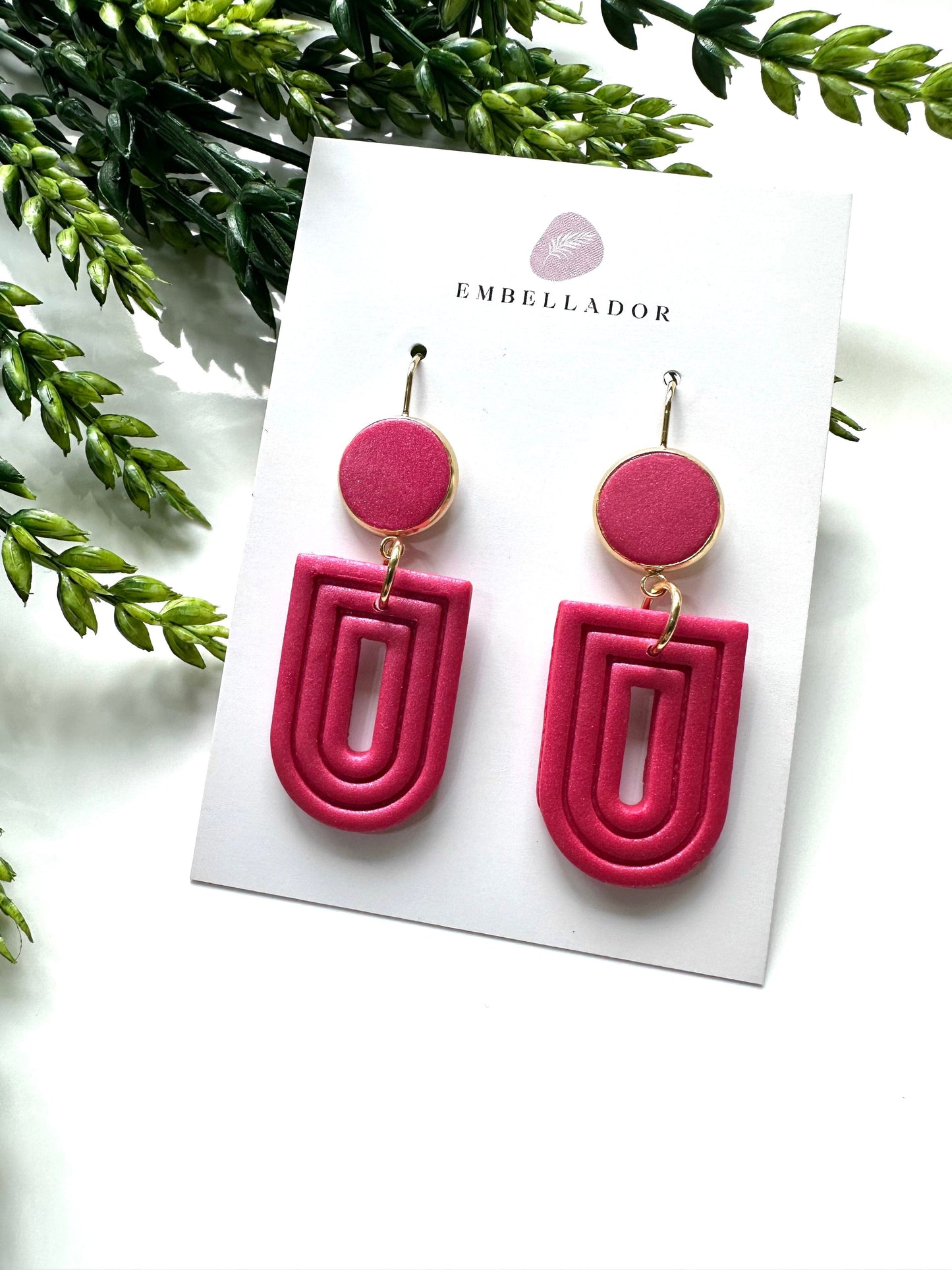 Madison in Magenta Shimmer Earrings Embellador 